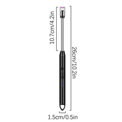 360° Type-C Rechargeable Windproof Plasma Lighter – Curved Flameless USB Arc Ignition Tool for BBQ, Kitchen, Candle & Gas Stove Use