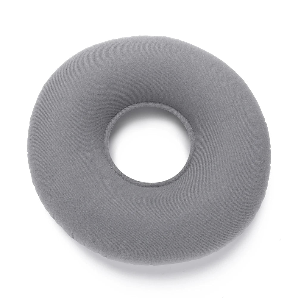 35cm Inflatable Hip Support Cushion – Medical Hemorrhoid Donut Seat Pad with Pump, Anti-Bedsore Round Massage Pillow
