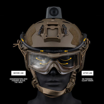 Tactical Goggles Defogger Kit – Anti-Fog Fan for Airsoft, Shooting, Motocross, Mountaineering, Ski Mask Protection