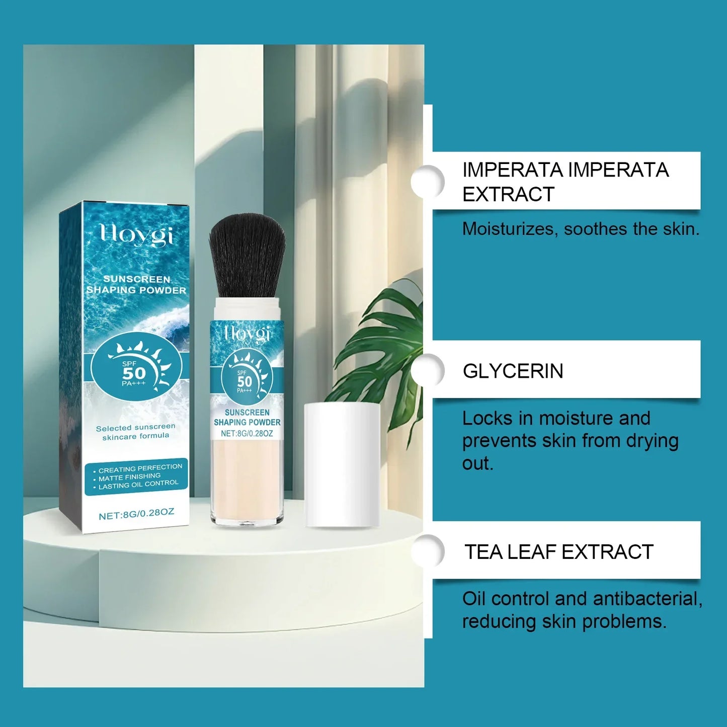 SPF50 Sunscreen Loose Powder – Full Coverage, Waterproof, Oil-Control Matte Setting Powder with Pore Blurring Sunblock