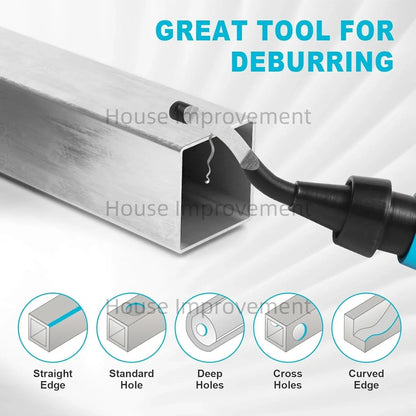 11-Piece Deburring Tool Set - High-Speed Steel Swivel Blades for Metal, Plastic, PVC, Copper, Aluminum & Resin