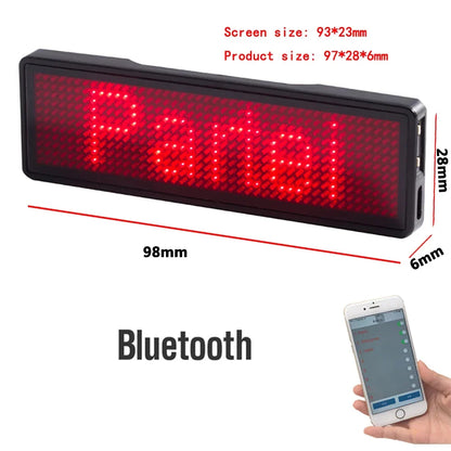 Rechargeable LED Name Badge Display – Programmable Scrolling Message Board with Multi-Language Support