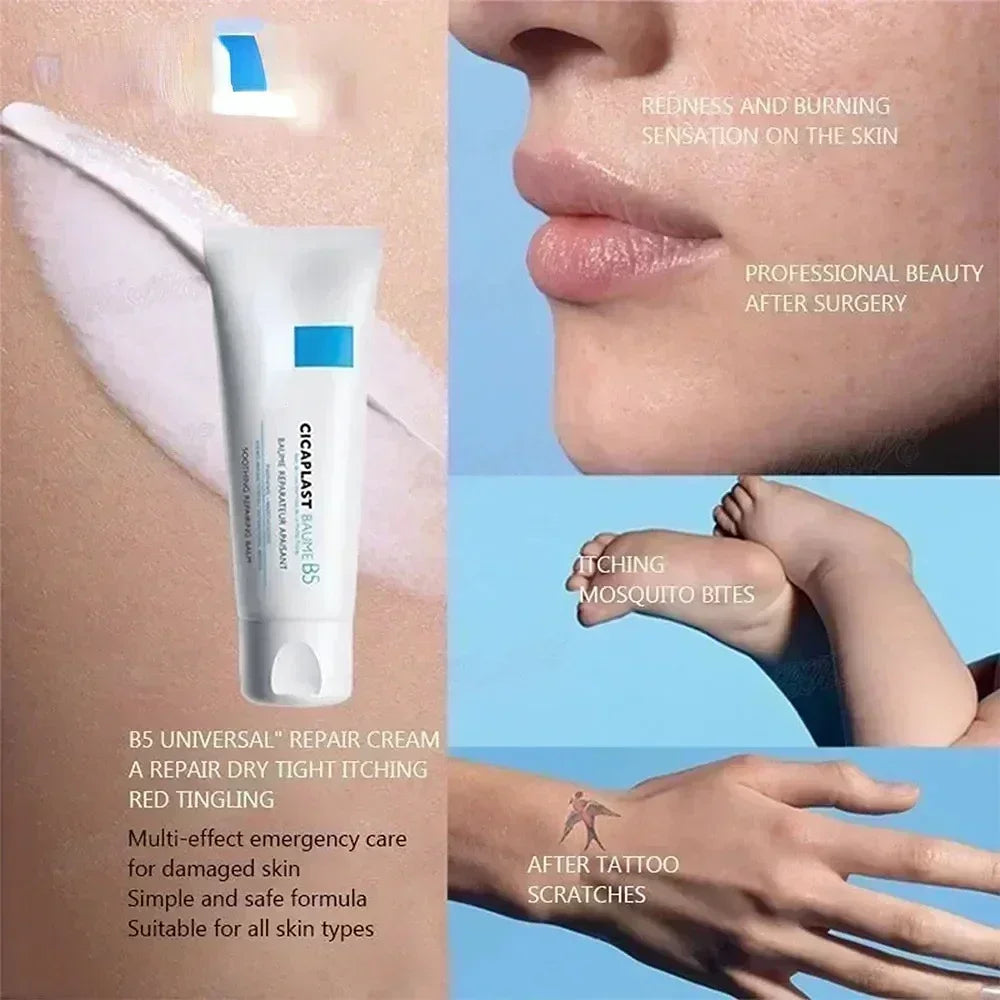 CICAPLAST Baume B5 Facial Cream – 40ml/100ml Centella Asiatica Repair Balm for Sensitive Skin, Redness, and Dryness