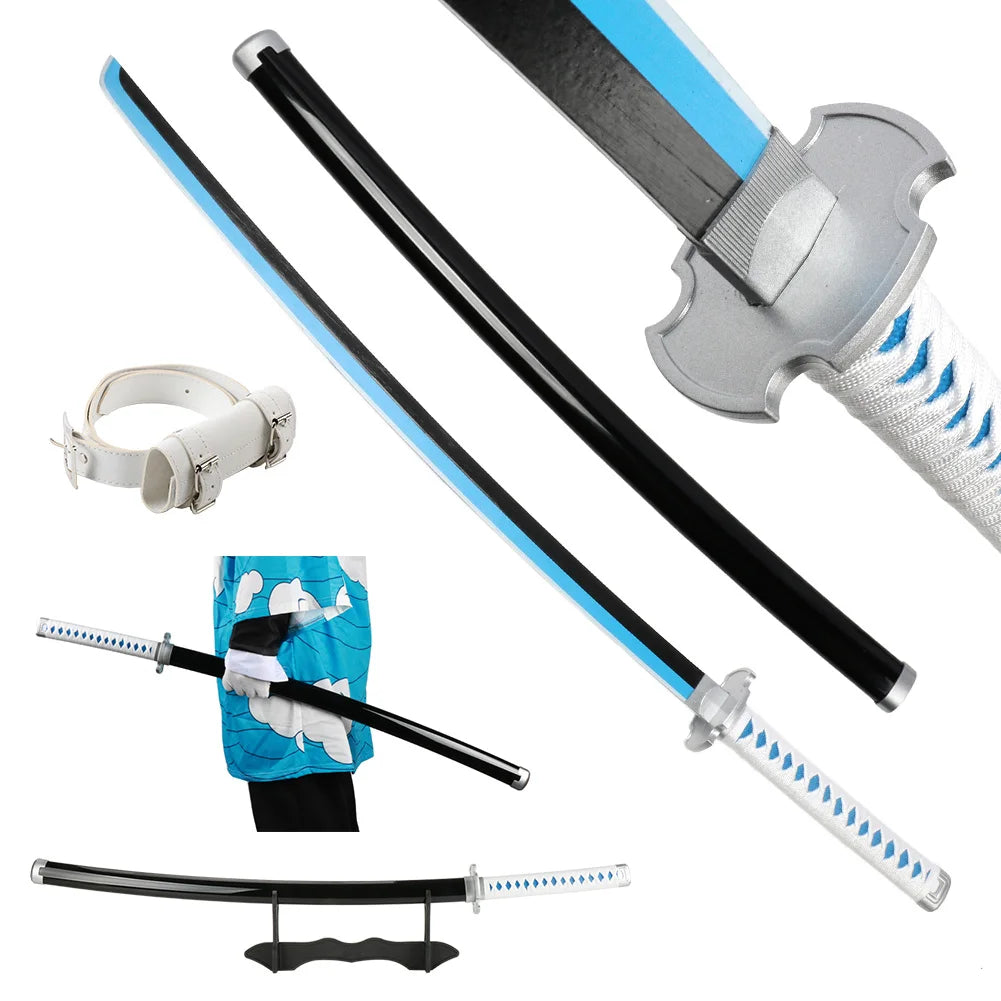41" Demon Slayer Tanjiro Katana Sword – Samurai Cosplay Prop with Belt & Holder for Halloween Decoration