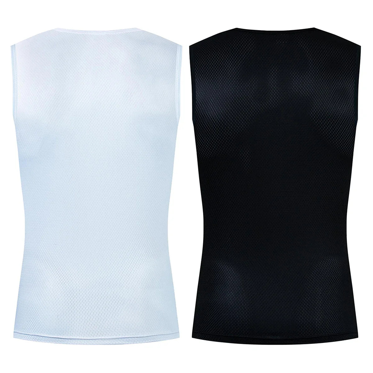 Reflective Cycling Base Layer Quick-Dry Vest – High Elasticity White Cycling Undershirt for Men Sport & Bike Jersey