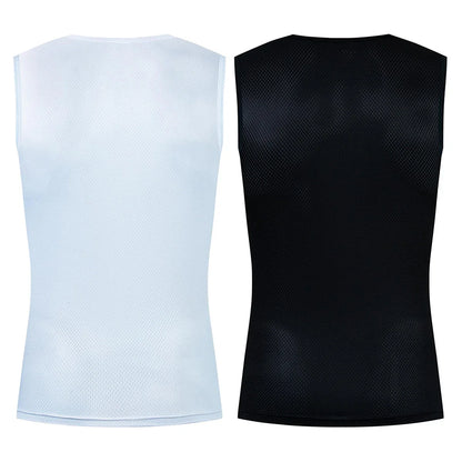 Reflective Cycling Base Layer Quick-Dry Vest – High Elasticity White Cycling Undershirt for Men Sport & Bike Jersey