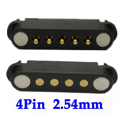 2A DC Magnetic Pogo Pin Connector - 2-5 Pin Spring Loaded Male Female Power Socket with 2.5/2.8mm Pitch