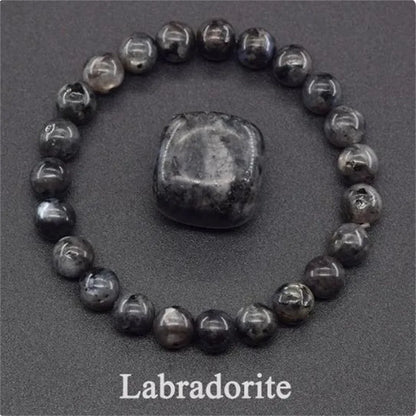 8MM Natural Epidote Zoisite & Lava Stone Bead Bracelet - Tiger Eye & Quartz Jewelry for Women