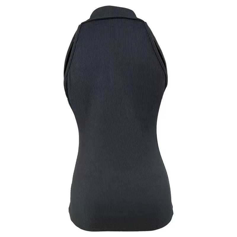 Stylish Solid Color Zipper Vest: Women's Fashion Casual T-Shirt for Spring & Summer in Europe and the United States
