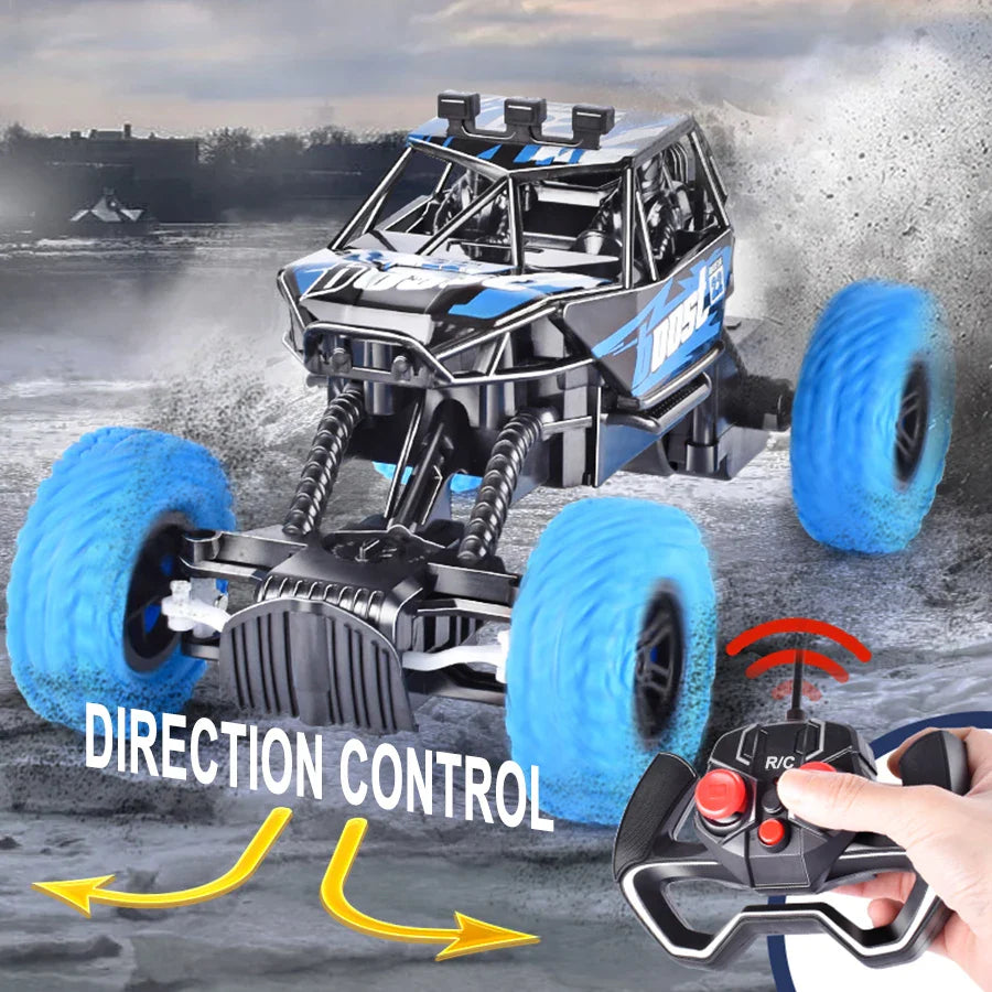 Remote Control Off-Road Toy Car - Colorful Flashing Lights and Rubber Wheels, Ideal Christmas Gift for Children