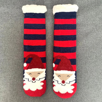 Women’s Winter Plush Socks – Soft Fuzzy Non-Slip Floor Slippers with Penguin, Deer, Elk & Bear, Cozy Christmas Gift