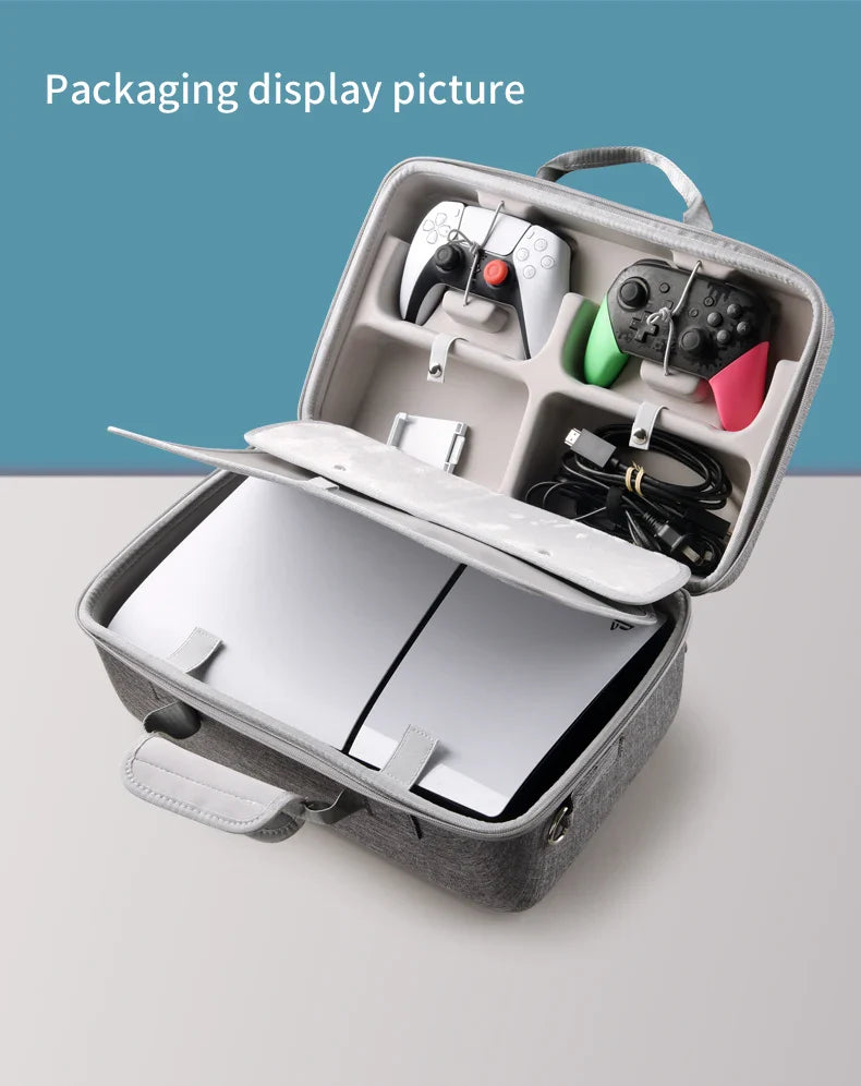 Hard Shell Carrying Case for PS5 – Protective Travel Bag for Console, Base & Accessories