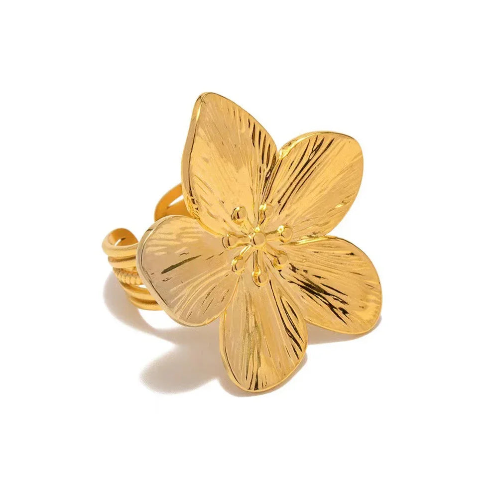 2PC Women's Trendy Stainless Steel Flower Earrings – Fashionable Outdoor Travel & Party Gifts