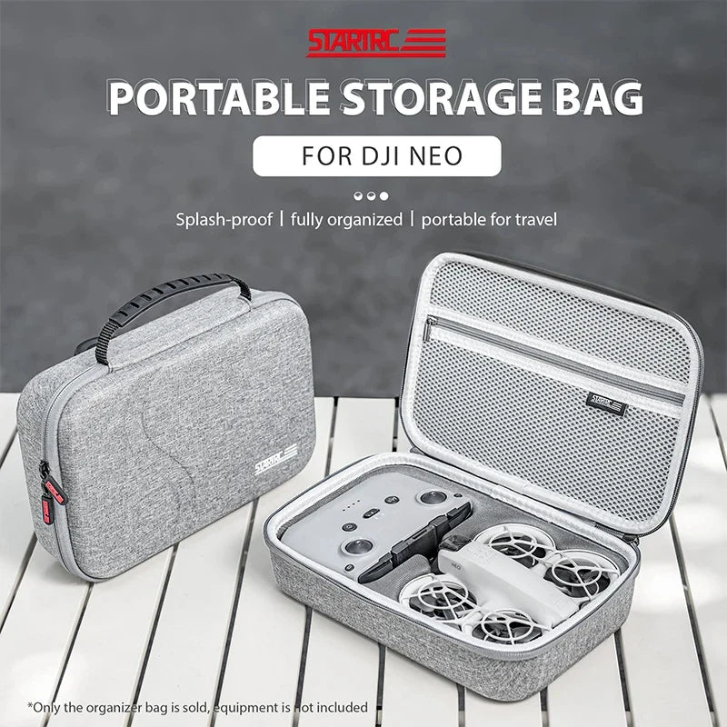 NEO Drone PU Storage Bag — Portable Large Capacity Shoulder & Handheld Organizer for DJI Neo RC-N3 with Shock Absorbing Protection
