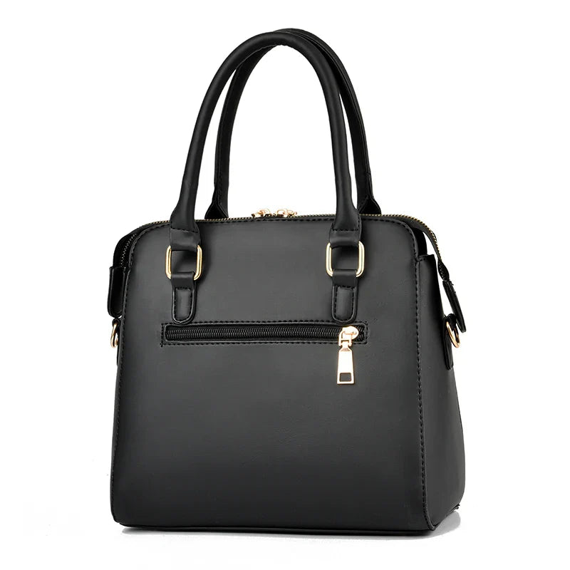 Floral Detail Shoulder Bag - Trendy Zipper Handbag for Work & Casual, Women's Crossbody Purse with Floral Decor
