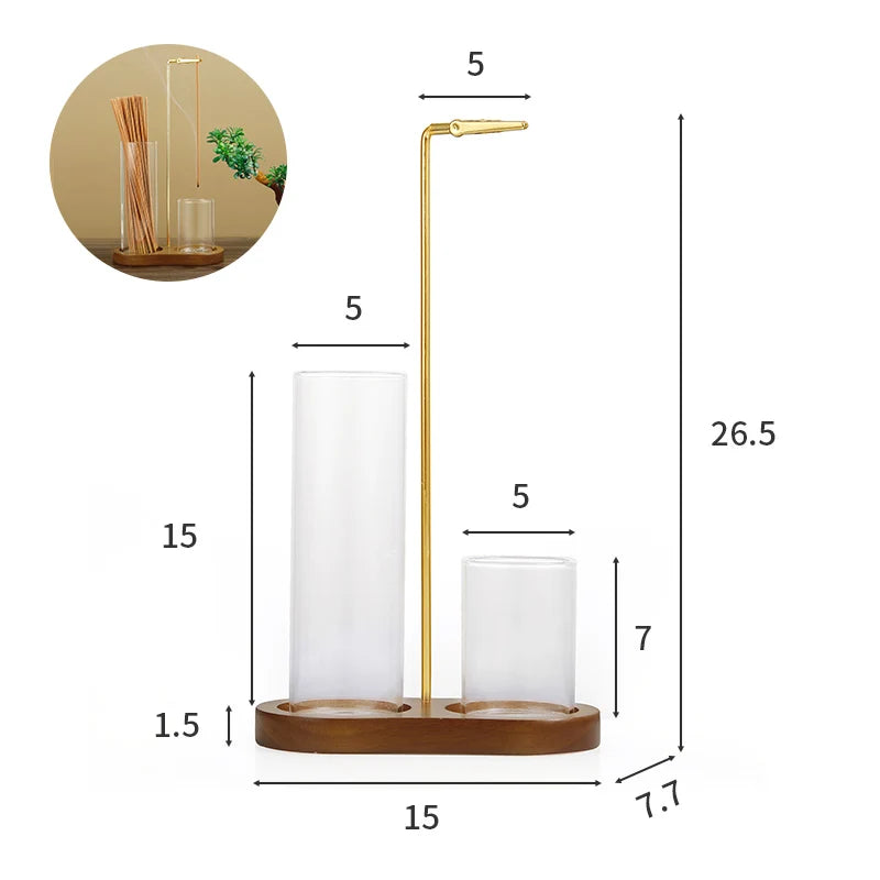 Incense Stick Holder with Ash Catcher — 2-in-1 Organizer and Anti-Flying Ash Burner