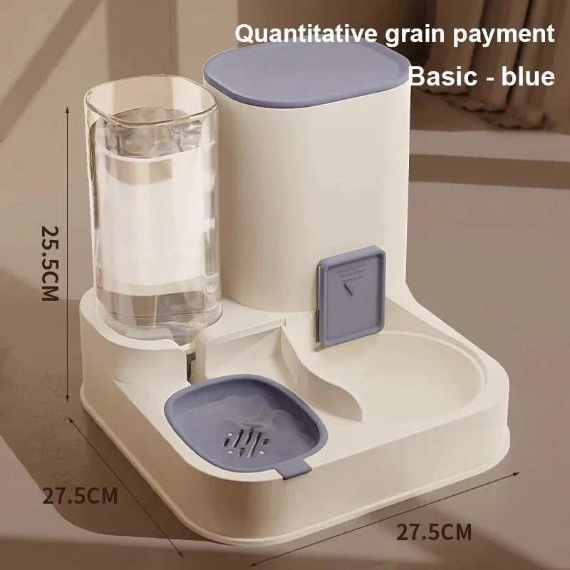 Automatic Cat Feeder & Water Dispenser – Large Capacity Dry & Wet Food Container