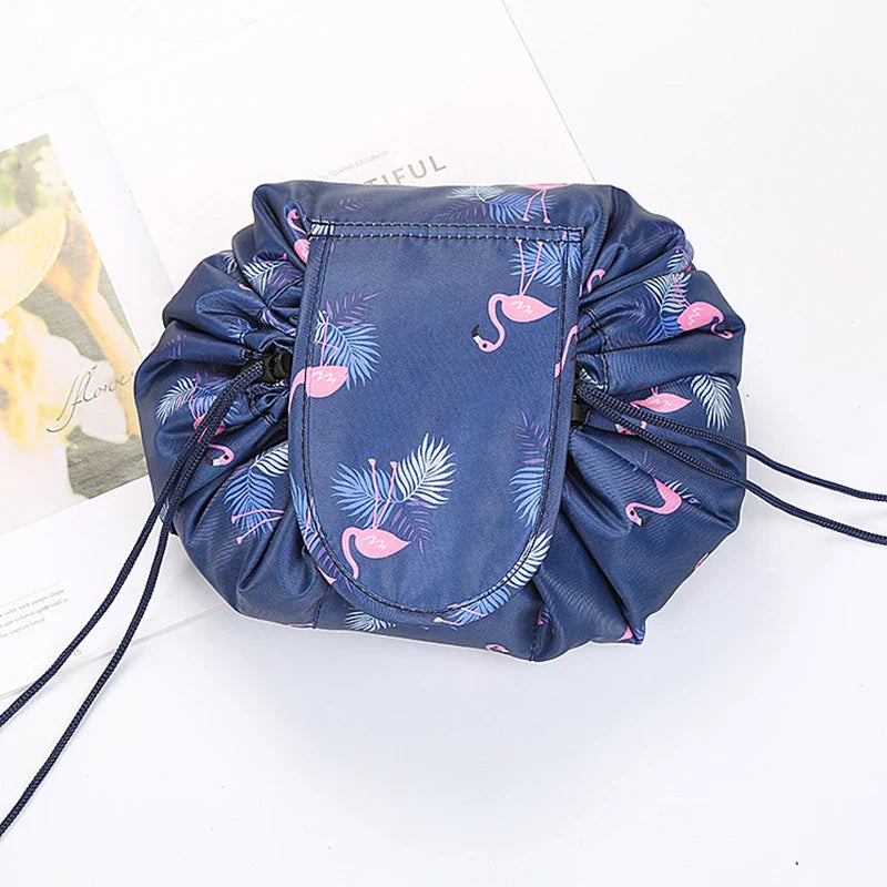 Women’s Drawstring Cosmetic Bag — Portable Waterproof Travel Makeup Organizer & Toiletry Beauty Pouch