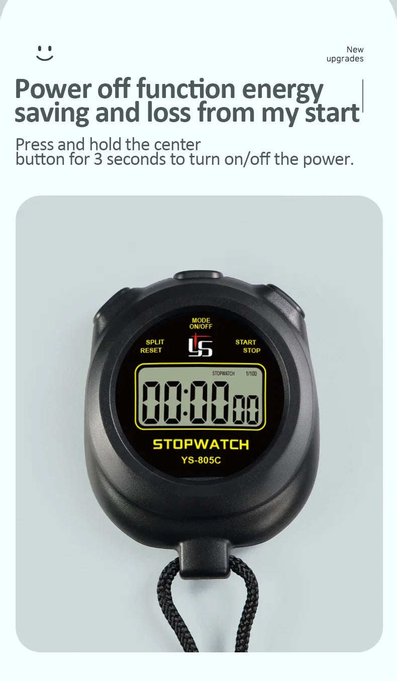 Professional Digital Pocket Stopwatch – Handheld Chronometer Timer with 0.01s Precision for Outdoor Sports & Training