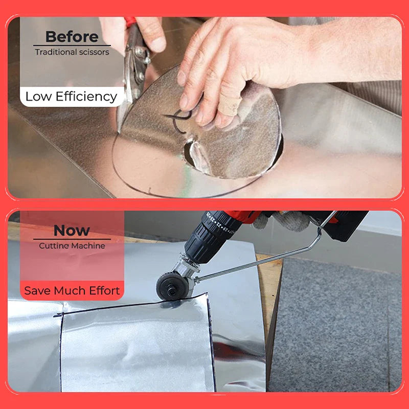 Electric Drill Plate Cutter: Double-Headed High-Speed Rotor Blade for Free Cutting Sheet Metal - Sharp Cutting Tool