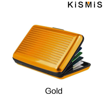 KISMIS RFID Metal Wallet – Business ID & Credit Card Protector for Men & Women, Card Holder with Package Box