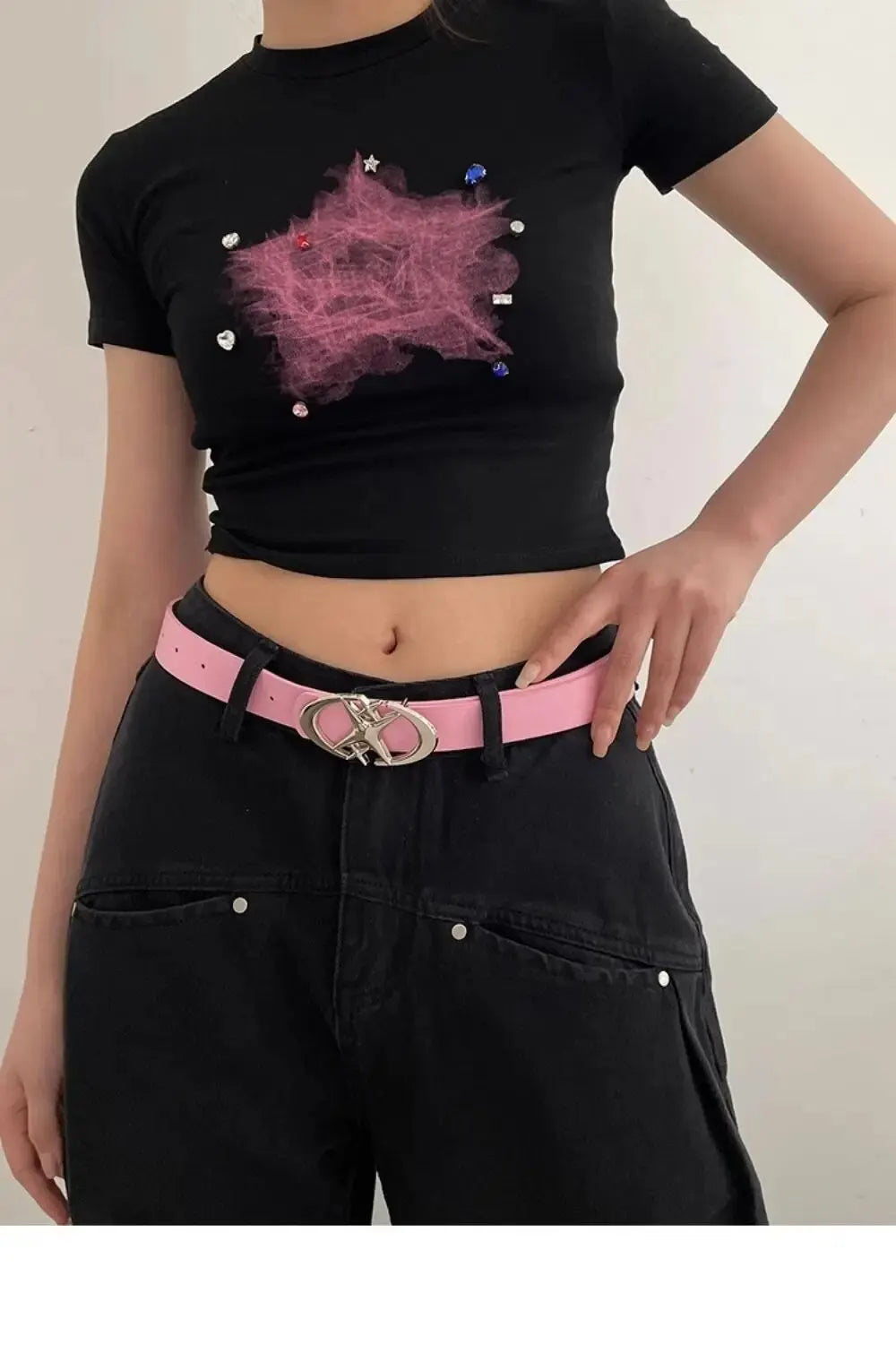 Women’s Punk Star Buckle Belt – Cross Metal Vintage Gothic Y2K PU Leather Waistband for Pants & Jeans, Unisex Fashion Belt