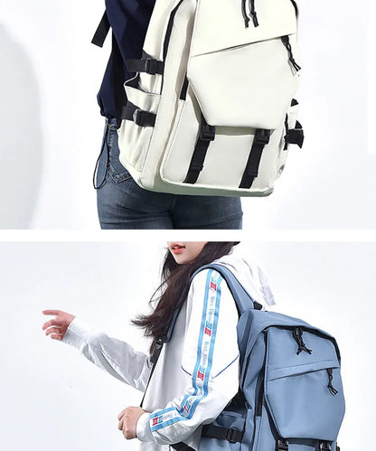 15 Inch Polyester Waterproof Men’s Backpack – Simple, Fashionable Student & Couple Computer Bag
