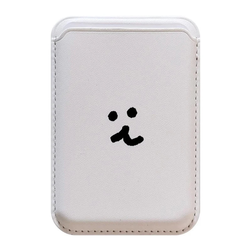 Cute Dog Cartoon Magnetic Phone Card Holder – Back Case Wallet for iPhone 15/14 with MagSafe Slot for ID & Bank Cards