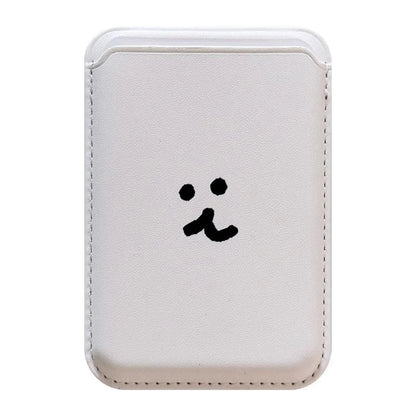 Cute Dog Cartoon Magnetic Phone Card Holder – Back Case Wallet for iPhone 15/14 with MagSafe Slot for ID & Bank Cards