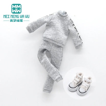 Blythe Doll Accessories Set – Fashion Sweatshirt, Shoe Covers & Sneakers for Blythe & Azone Dolls, Christmas Gift
