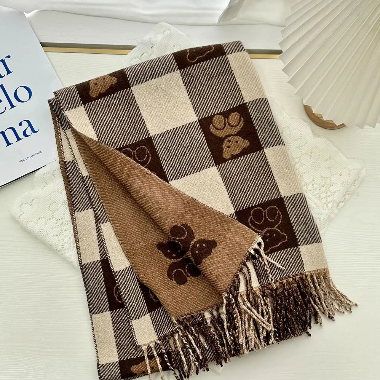 2025 Luxury Women’s Winter Cashmere Scarf — Warm Pashmina with Tassels, Printed Long Shawl, Thick Foulard Bufanda