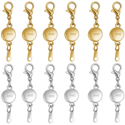 925 Silver Magnetic Jewelry Clasp - Round Necklace Closure & Clasp Converter for DIY Jewelry Making