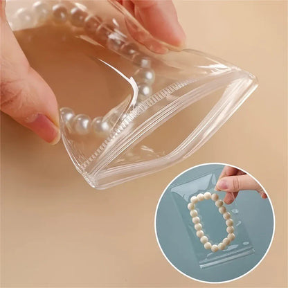 10–100PCS PVC Self-Sealing Zip Lock Bags — Thick Transparent Reclosable Pouches for Jewelry & Gift Storage