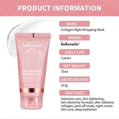 Collagen Jelly Cream – Hydrolyzed Overnight Peel-Off Facial Mask for Hydration & Firming