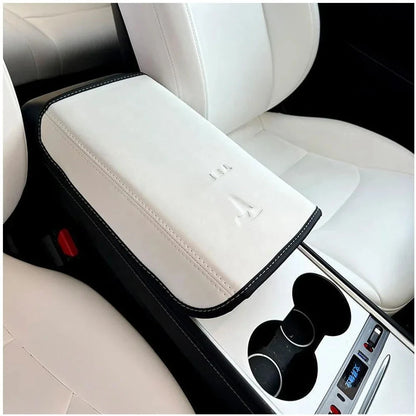 Tesla Model 3/Y 2017-2024 Armrest Cover – Leather Center Console Protector Interior Accessory
