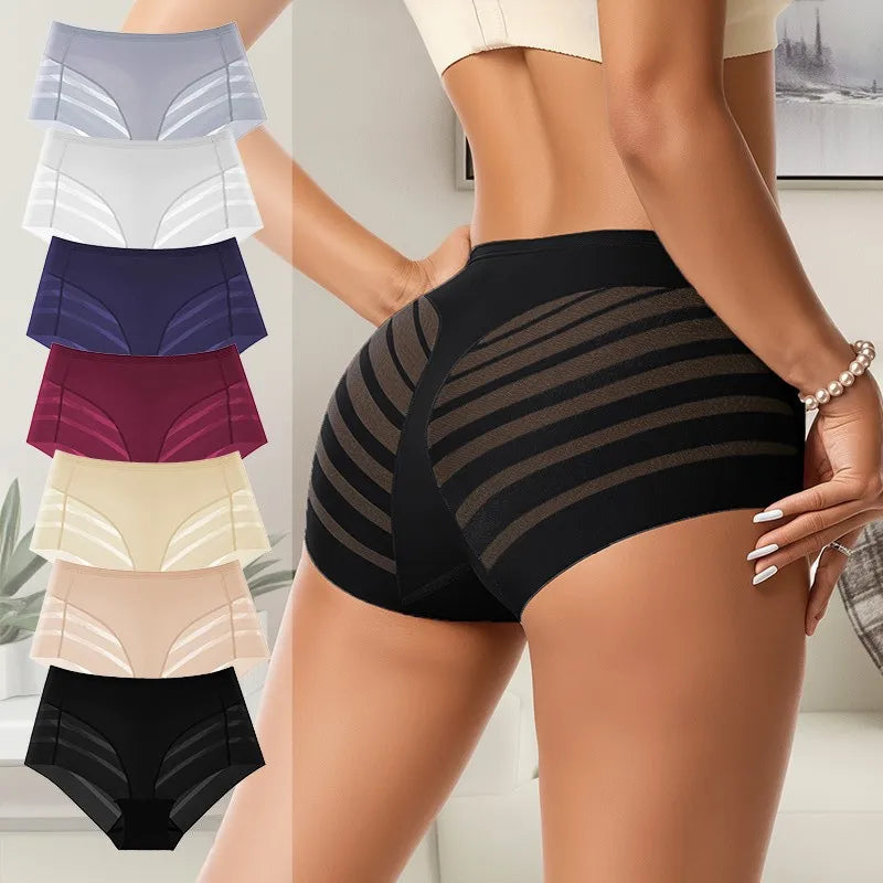 Women's Tummy Control Butt Lift Panties - Seamless Mesh Lower Belly Shapewear Briefs