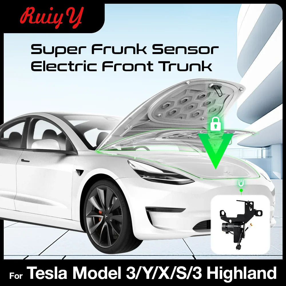 Electric Suction Front Trunk Closer for Tesla Model 3/Y/S/X Highland 2024 – Power Frunk Automatic Soft Closing Lock