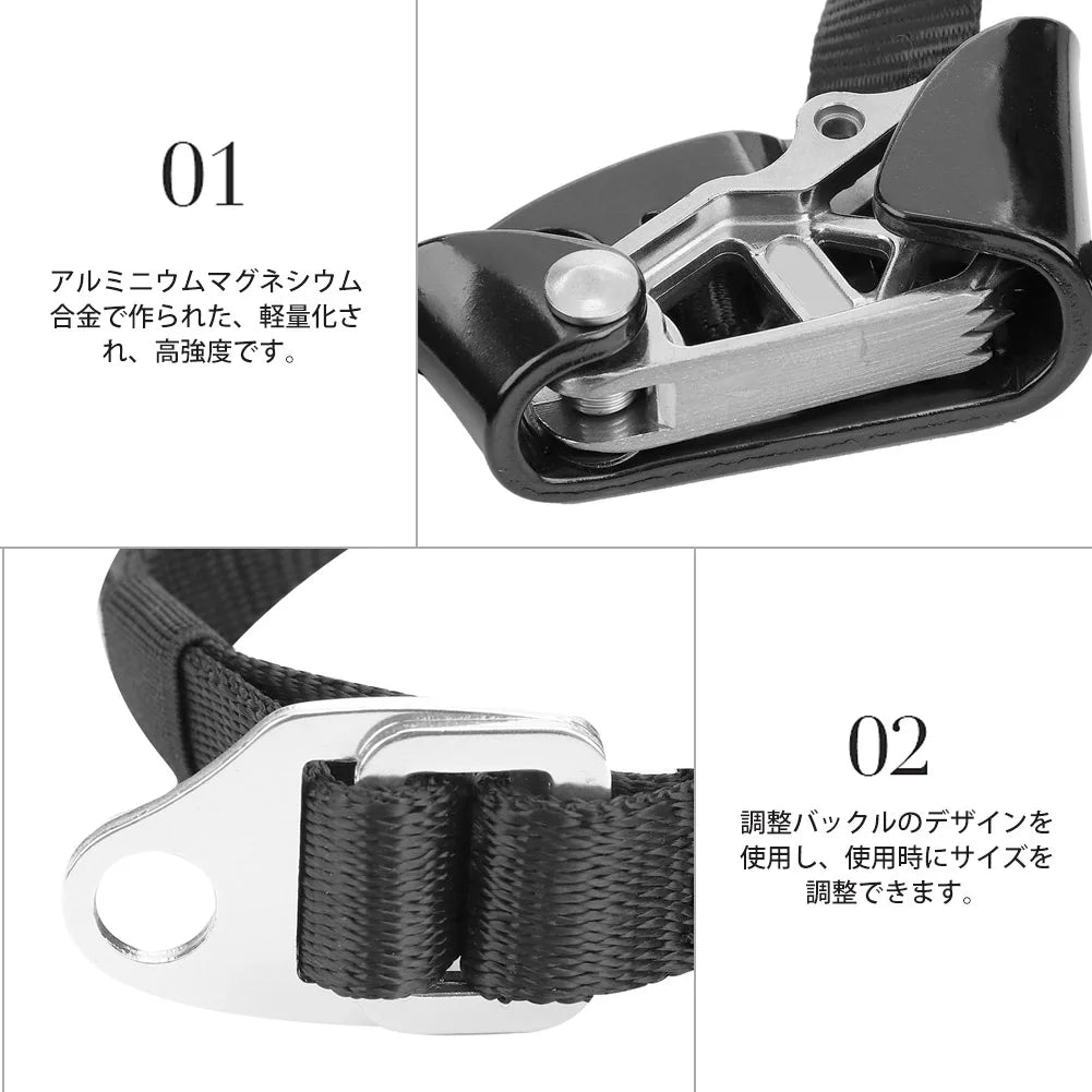 Right/Left Foot Climbing Ascender – Aluminium Alloy Labor-Saving Descender for Rope Climbing & Mountaineering