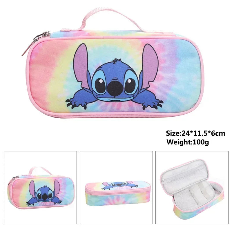 Anime Stitch Fully Printed Flap Pencil Case – Cartoon Stationery Bag for Primary & Secondary Students