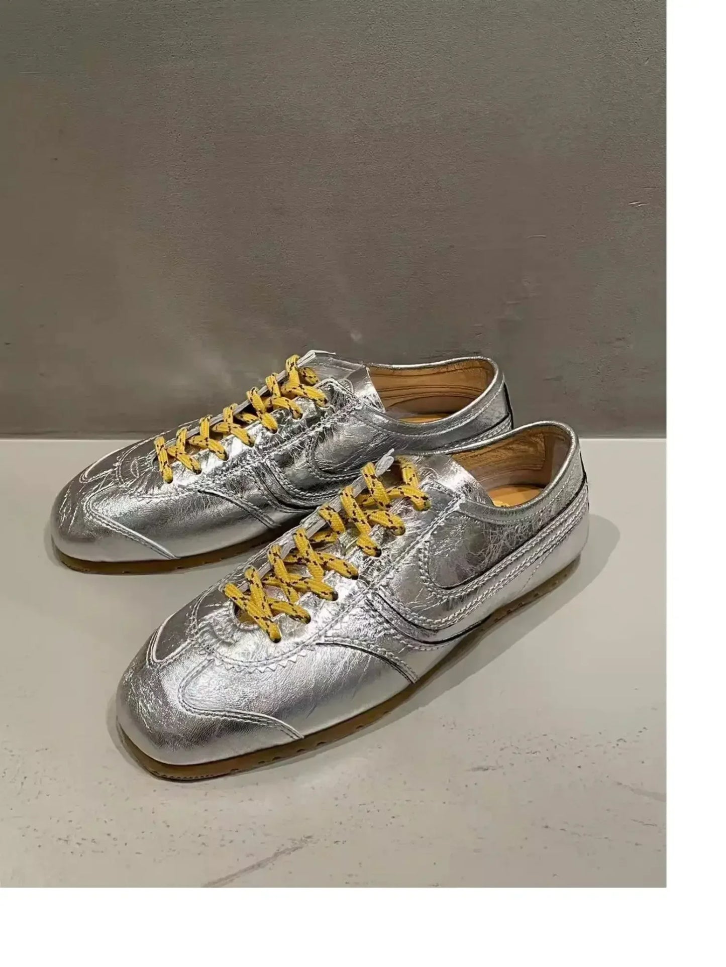 Real Leather German Training Shoes for Women — 2025 Retro Fashion Four Seasons Running & Casual Forrest Gump Style Sneakers