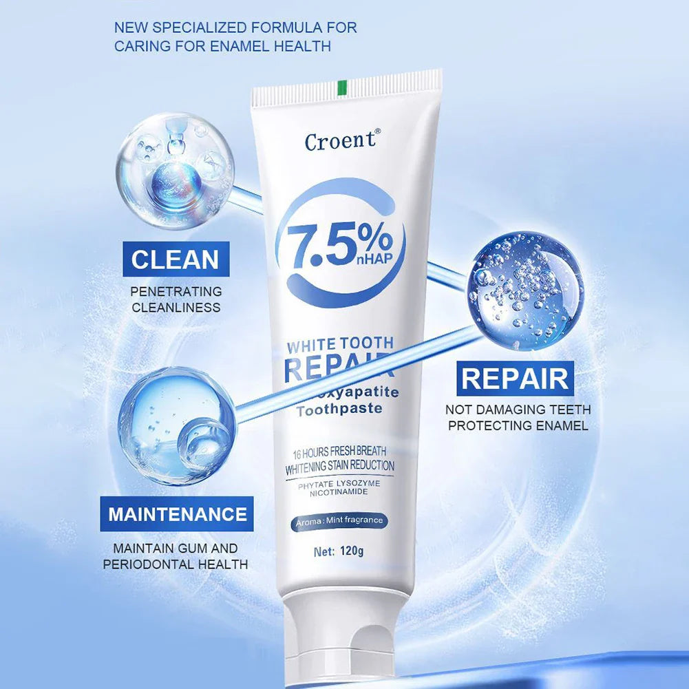 120g Hydroxyapatite Toothpaste – Gentle Mint, Whitening & Stain Removal Oral Care