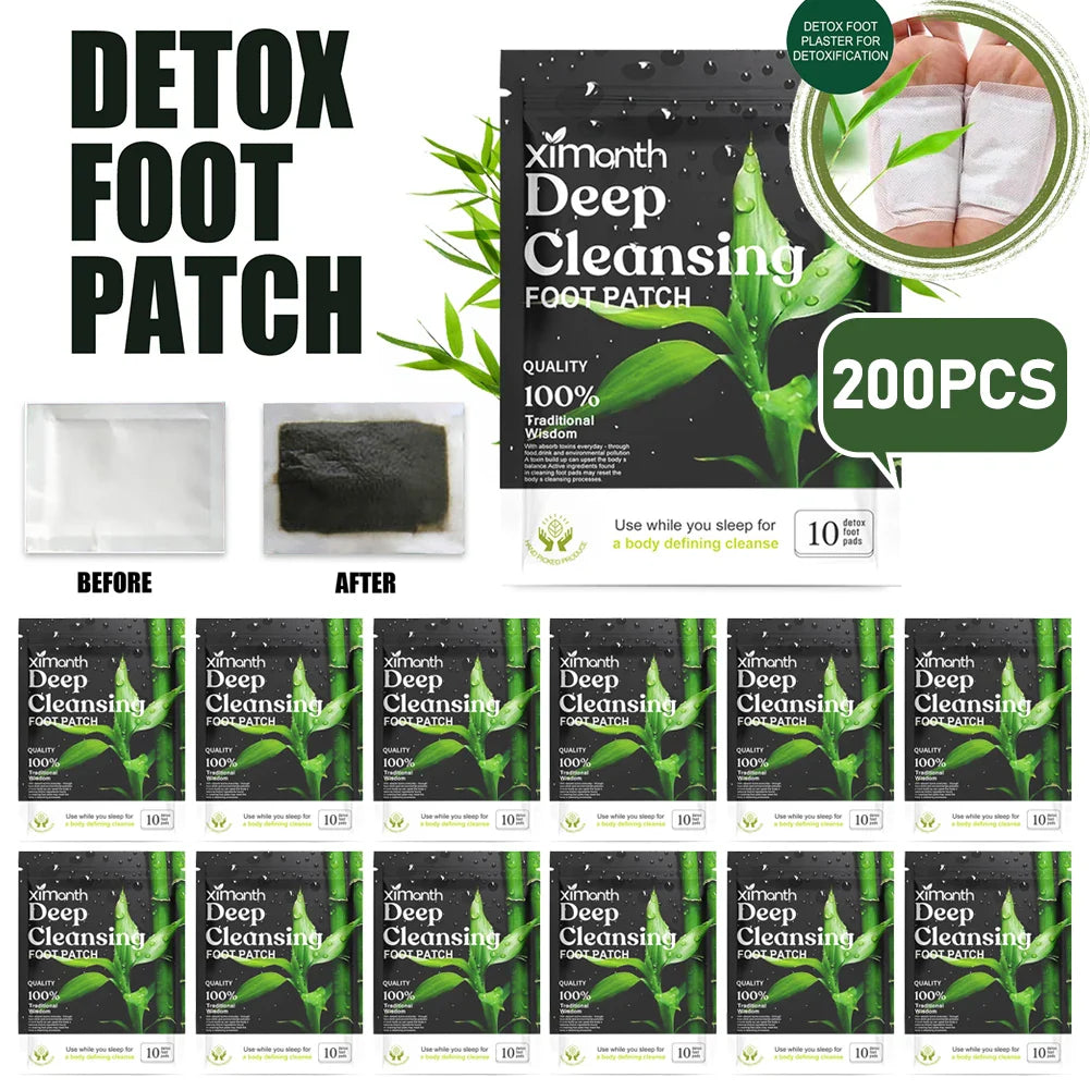 10-200PCS Detox Foot Patches – Herbal Stress Relief & Deep Sleep Aid | Foot Care & Body Detox Stickers