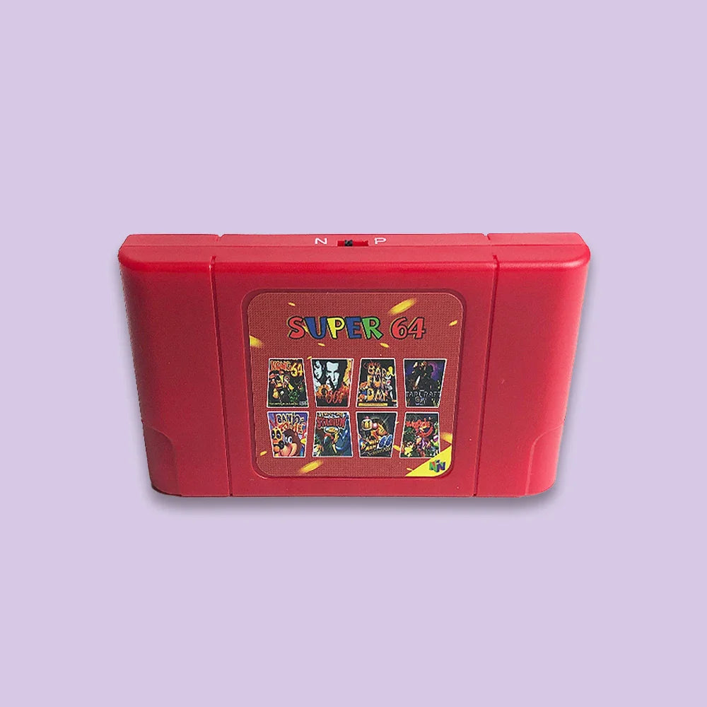 Super 64 Retro Game Cartridge — 340-in-1 N64 Game Card, Region-Free with 16GB Memory for Nintendo 64