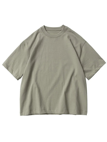 Heavy Cotton Oversized Men’s T-Shirt – 320g Solid Color Drop Shoulder Short Sleeve