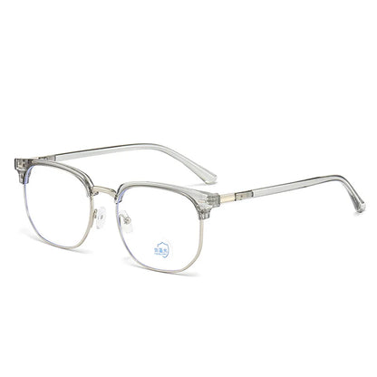 XJiea 2024 Photochromic Blue Light Blocking Glasses – Semi-Rimless Rectangle Eyewear for Men & Women, Office & Computer Use
