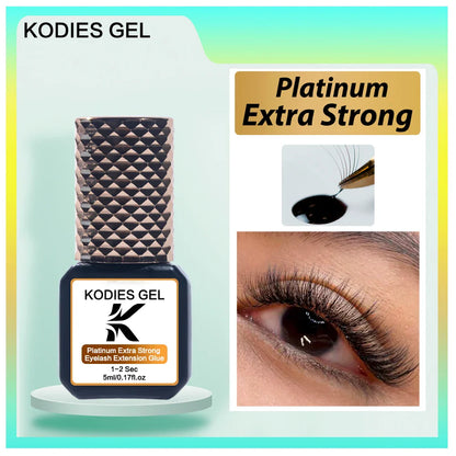 KODIES GEL Extra Strong Eyelash Glue — 5g 0.5s Fast-Dry Waterproof Adhesive for False Eyelash Extensions