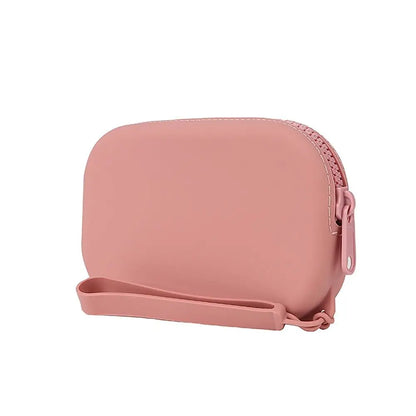 Silicone Cosmetic & Organizer Bag — Vintage Waterproof Zipper Pouch for Earphones, Coins, Travel, Women & Girls