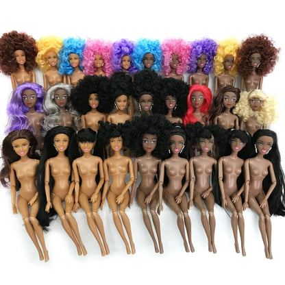 Adollya 32cm 1/6 African Doll — 10-Joint Movable Black American BJD Doll with Makeup, Toy for Girls & Kids Gifts