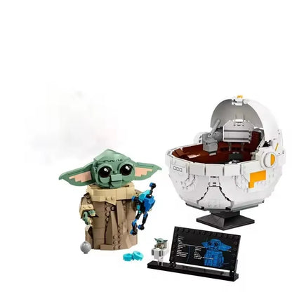 2025 Grogu Cartoon Series Building Block Set – 1048pcs Hover Pram Model Toy for Kids