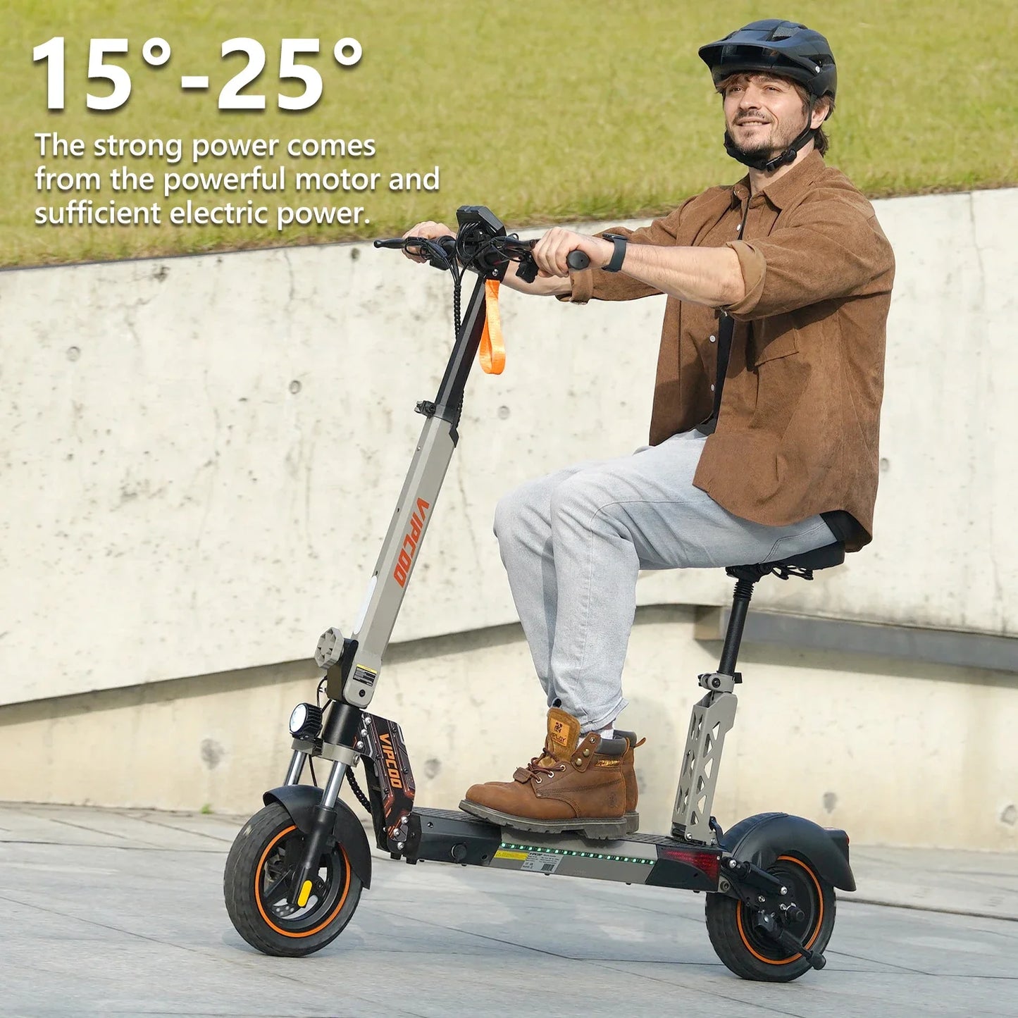 VIPCOO VS1 Electric Scooter – 700W Motor, 48V 13AH Battery, Portable Folding with 10” Off-Road Air Tires